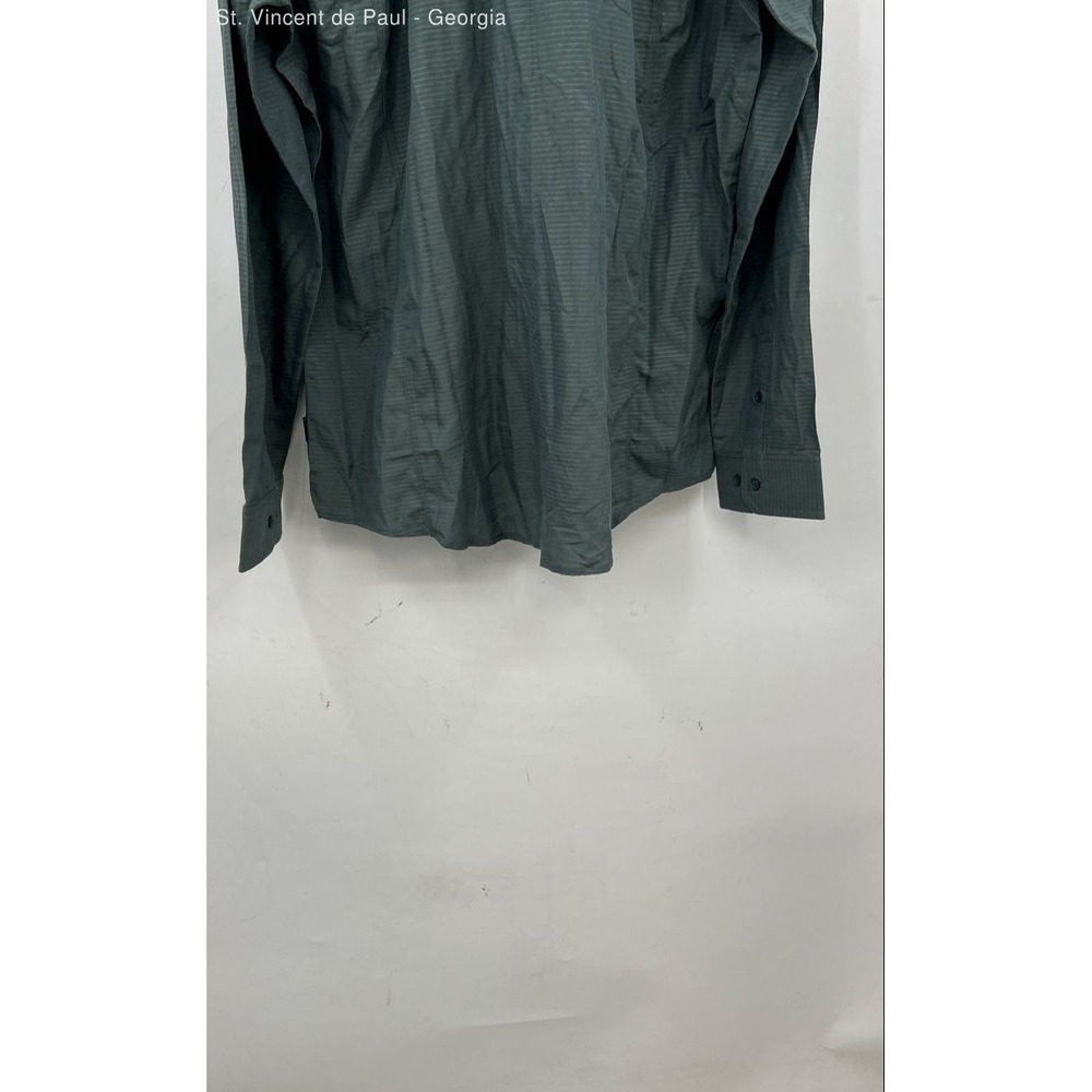 Men's Long Sleeve Button-Down Shirt - Slate Green - Picture 5 of 10